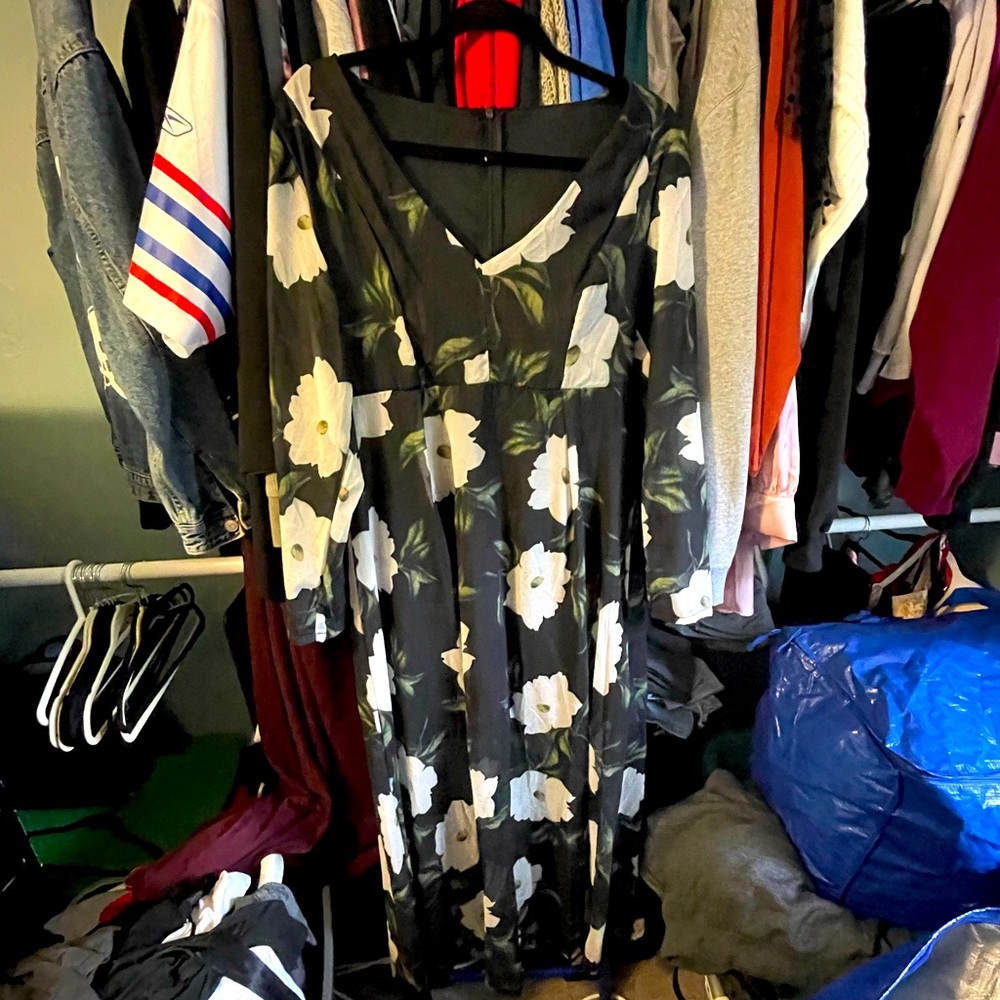 Large Floral Chiffon dress